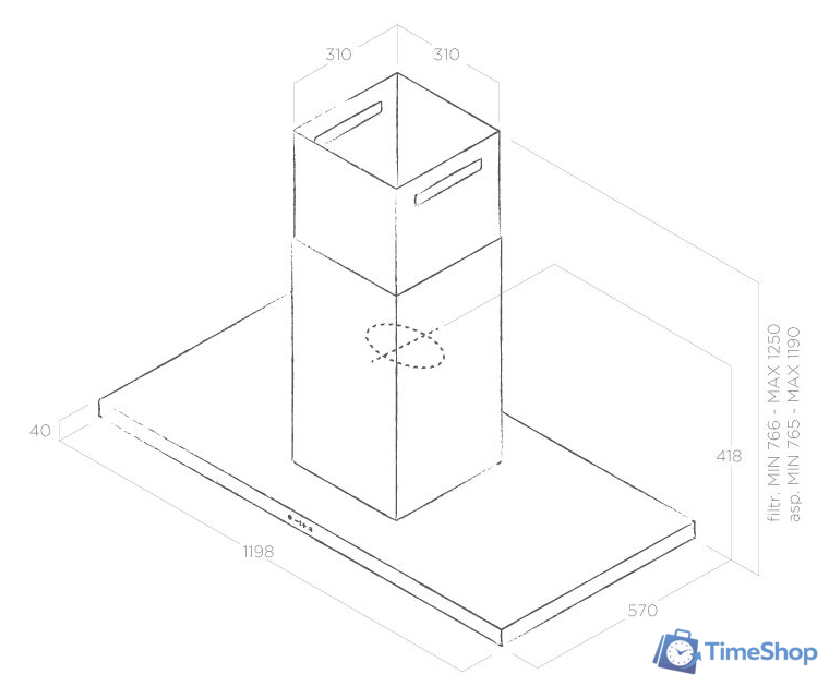 Кухонная вытяжка Elica Thin Island IX/A/120 - Изображение №6 — Интернет-магазин Time-Shop