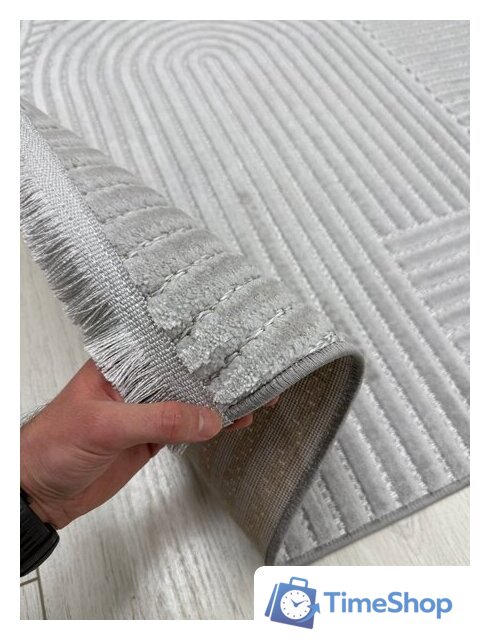 Ковер для жилой комнаты Radjab Carpet Моника Прямоугольник MC 402A 12588RK (1.6x3, L.Grey) - Изображение №6 — Интернет-магазин Time-Shop