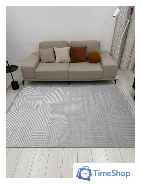 Ковер для жилой комнаты Radjab Carpet Моника Прямоугольник MC 402A 12588RK (1.6x3, L.Grey) - Изображение №5 — Интернет-магазин Time-Shop