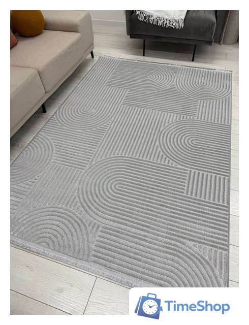 Ковер для жилой комнаты Radjab Carpet Моника Прямоугольник MC 402A 12588RK (1.6x3, L.Grey) - Изображение №4 — Интернет-магазин Time-Shop