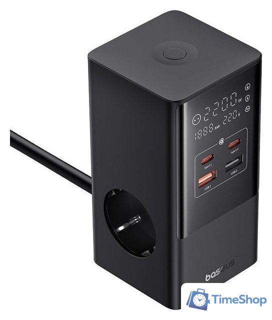 Сетевое зарядное Baseus PowerCombo Tower PowerStrip 3AC2+U2+С 35W CCGAN35-S3ACE - Изображение №4 — Интернет-магазин Time-Shop