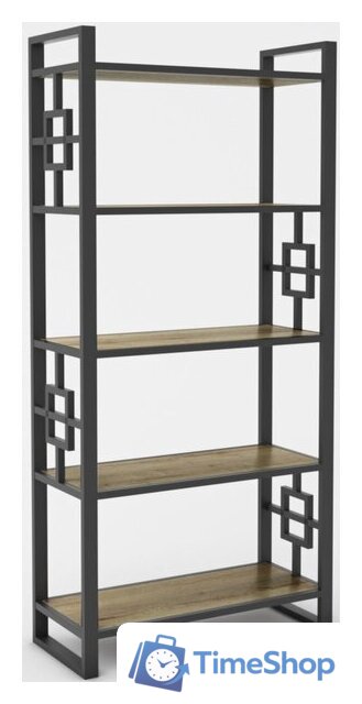 Стеллаж Hype Mebel Квадро 80x200 (черный/дуб галифакс олово) - Изображение №1 — Интернет-магазин Time-Shop