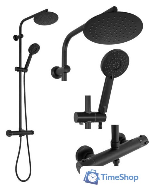 Душевая система  Rea Bliss Black REA-P8804 - Изображение №1 — Интернет-магазин Time-Shop