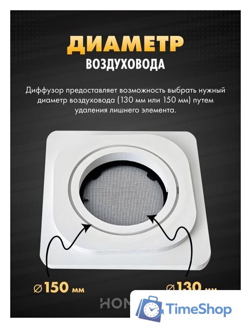 Вентиляционная решетка HOMY AIR квадратный AS125WR 20x20 (белая) - Изображение №4 — Интернет-магазин Time-Shop
