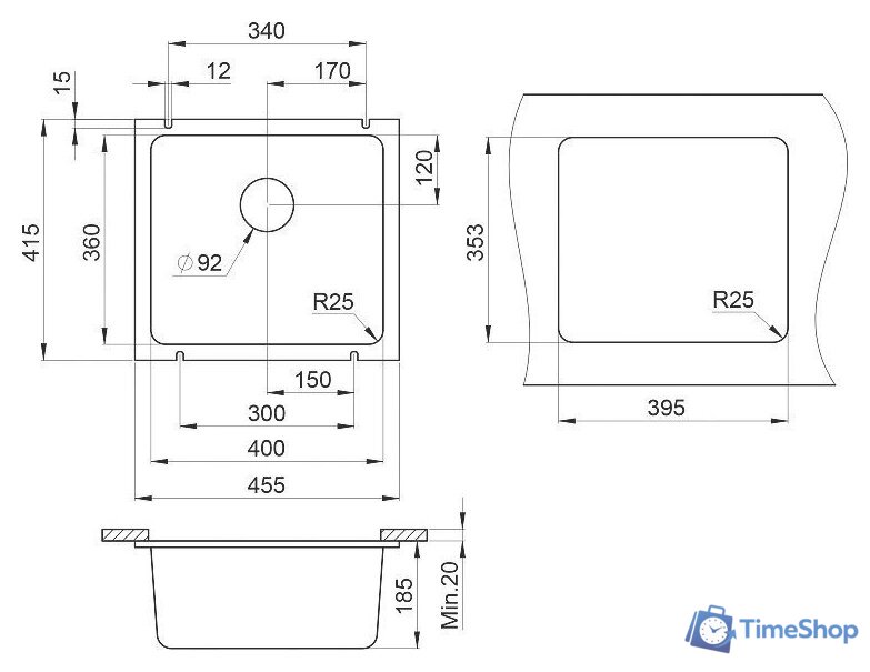 Кухонная мойка Granula GR-3601 (алюминиум) - Изображение №3 — Интернет-магазин Time-Shop