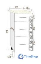 Шкаф напольный Кортекс-мебель Корнелия Лира НШ30р3ш (венге/королевский опал) - Изображение №5 — Интернет-магазин Time-Shop