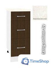 Шкаф напольный Кортекс-мебель Корнелия Лира НШ30р3ш (венге/королевский опал) - Изображение №1 — Интернет-магазин Time-Shop