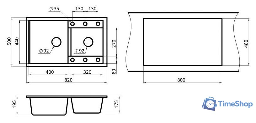 Кухонная мойка Granula GR-8201 (шварц) - Изображение №3 — Интернет-магазин Time-Shop