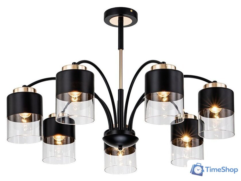 Люстра средней высоты Escada 2121/7P (черный/золото) - Изображение №1 — Интернет-магазин Time-Shop