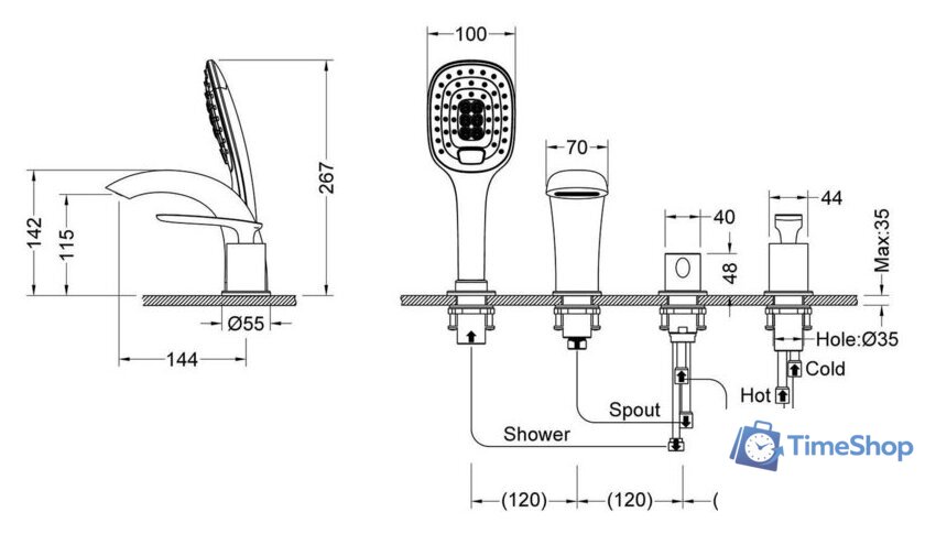 Смеситель Timo Helmi 4020/03Y (черный) - Изображение №2 — Интернет-магазин Time-Shop