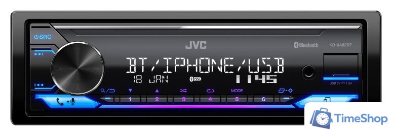 USB-магнитола JVC KD-X482BT - Изображение №1 — Интернет-магазин Time-Shop