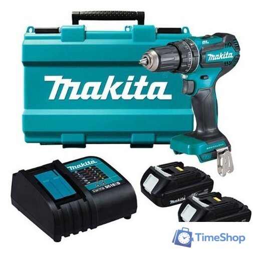 Ударная дрель-шуруповерт Makita DHP485SYE (с 2-мя АКБ, кейс) - Изображение №1 — Интернет-магазин Time-Shop