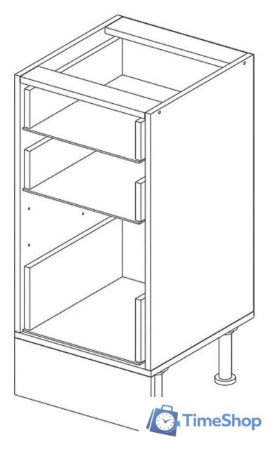 Шкаф напольный Горизонт Европа 60 3 ящика (серый крафт) - Изображение №2 — Интернет-магазин Time-Shop
