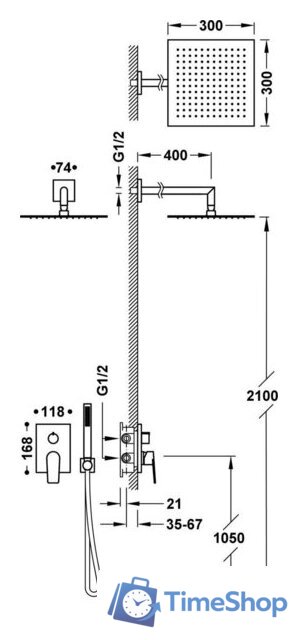 Душевая система  Tres Project-Tres 21128004NM - Изображение №2 — Интернет-магазин Time-Shop