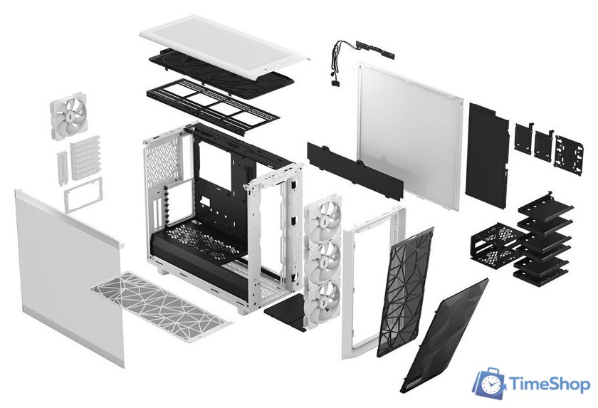Корпус Fractal Design Meshify 2 RGB White TG Clear tint FD-C-MES2A-08 - Изображение №10 — Интернет-магазин Time-Shop