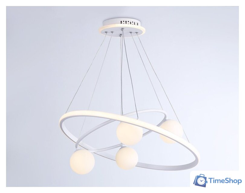 Подвесная люстра Ambrella light Comfort FL66321/1+4 WH (белый) - Изображение №3 — Интернет-магазин Time-Shop
