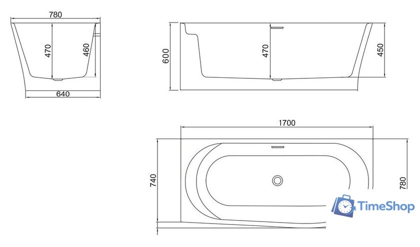 Ванна BelBagno BB410-1700-780-L - Изображение №3 — Интернет-магазин Time-Shop