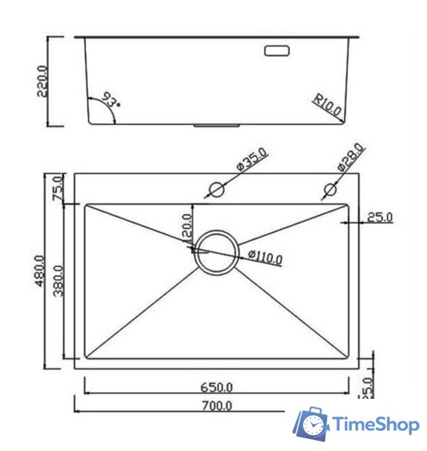 Кухонная мойка Roxen Simple 560220-70 сатин (с коландером и дозатором) - Изображение №14 — Интернет-магазин Time-Shop