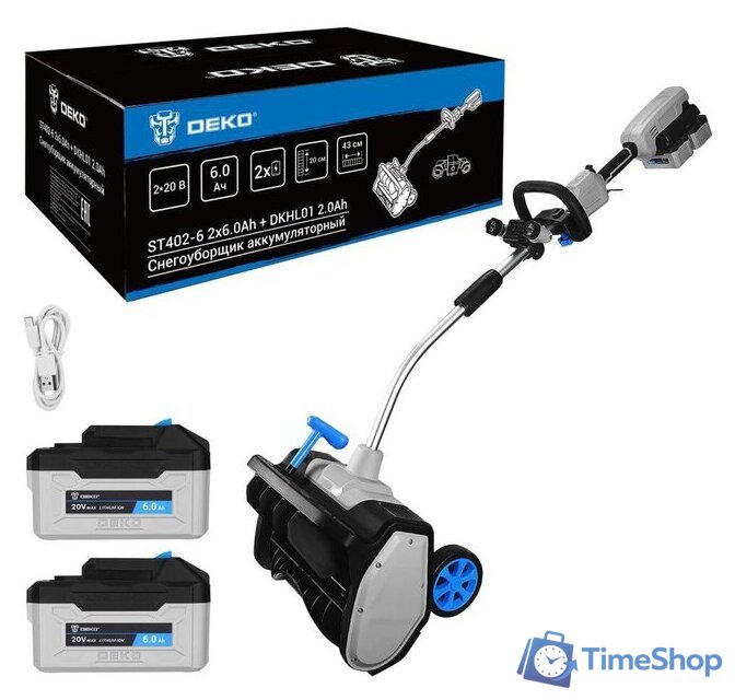 Снегоуборщик Deko ST402-6 083-4444 (с 2-мя АКБ) - Изображение №1 — Интернет-магазин Time-Shop