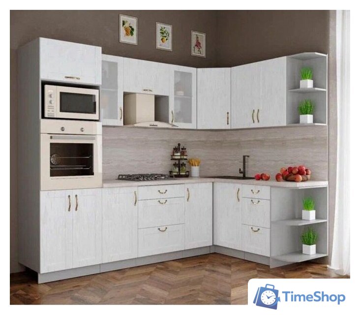 Готовая кухня Интерлиния Мила Крафт 1.68x2.6 правая (дуб полярный) - Изображение №2 — Интернет-магазин Time-Shop