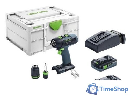 Дрель-шуруповерт Festool T 18+3 HPC 4.0 I-Plus 576446 (с 2-мя АКБ 4 Ач, кейс) - Изображение №1 — Интернет-магазин Time-Shop