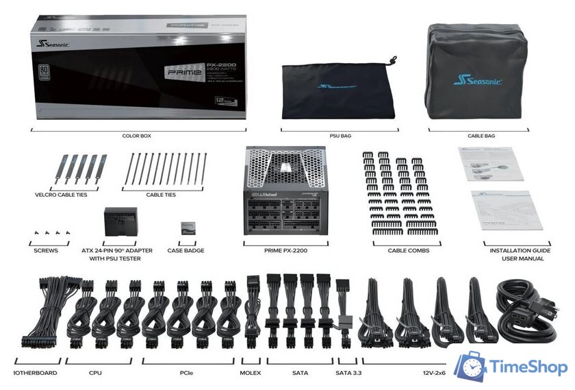 Блок питания Seasonic Prime PX-2200 ATX 3.1 2025 SRP-PPX222-A5A22ST - Изображение №13 — Интернет-магазин Time-Shop