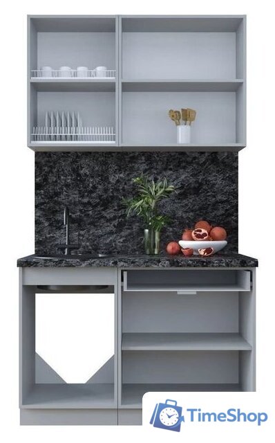 Готовая кухня Интерлиния Тренд 1.2Б (луна/луна/бискайская сосна) - Изображение №2 — Интернет-магазин Time-Shop