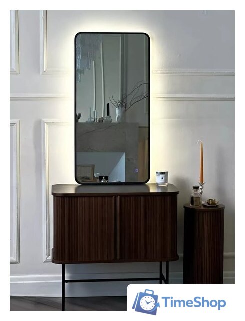 Зеркало с подсветкой  EMZE Smartphone 50x100 LED.UV.SMART.50.100.CHE (черный) - Изображение №3 — Интернет-магазин Time-Shop