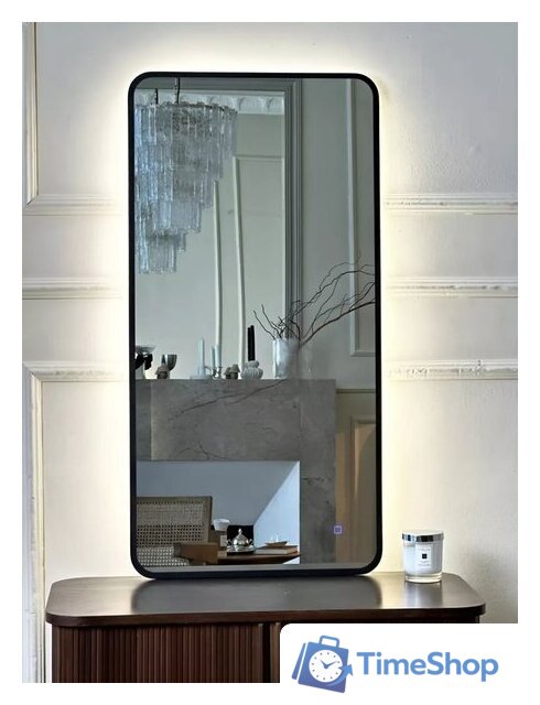 Зеркало с подсветкой  EMZE Smartphone 50x100 LED.UV.SMART.50.100.CHE (черный) - Изображение №2 — Интернет-магазин Time-Shop