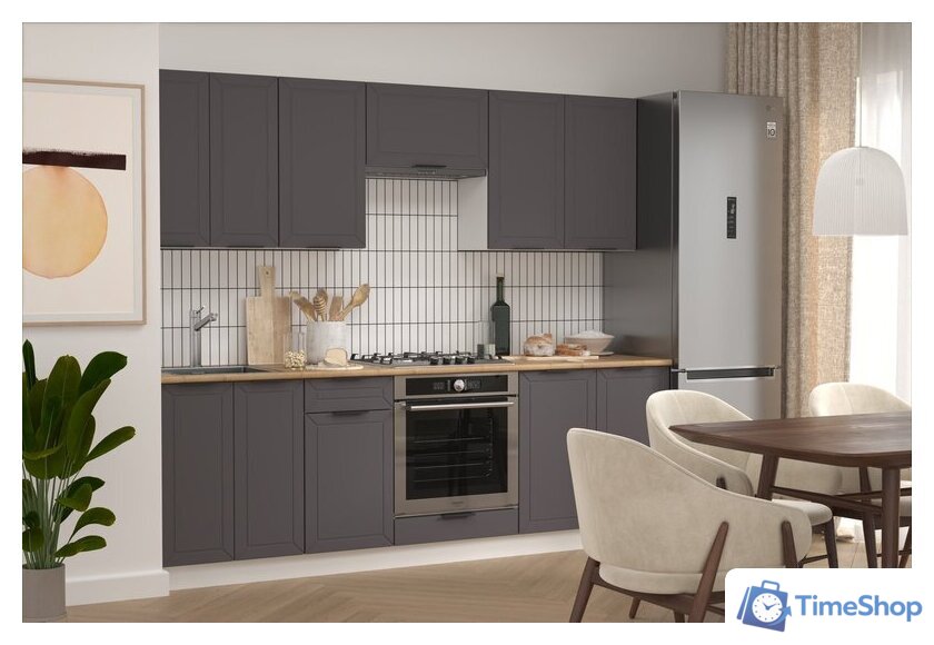 Готовая кухня Mio Tesoro Корнелия Ода-плюс 2.4 (графит/дуб бунратти) - Изображение №4 — Интернет-магазин Time-Shop