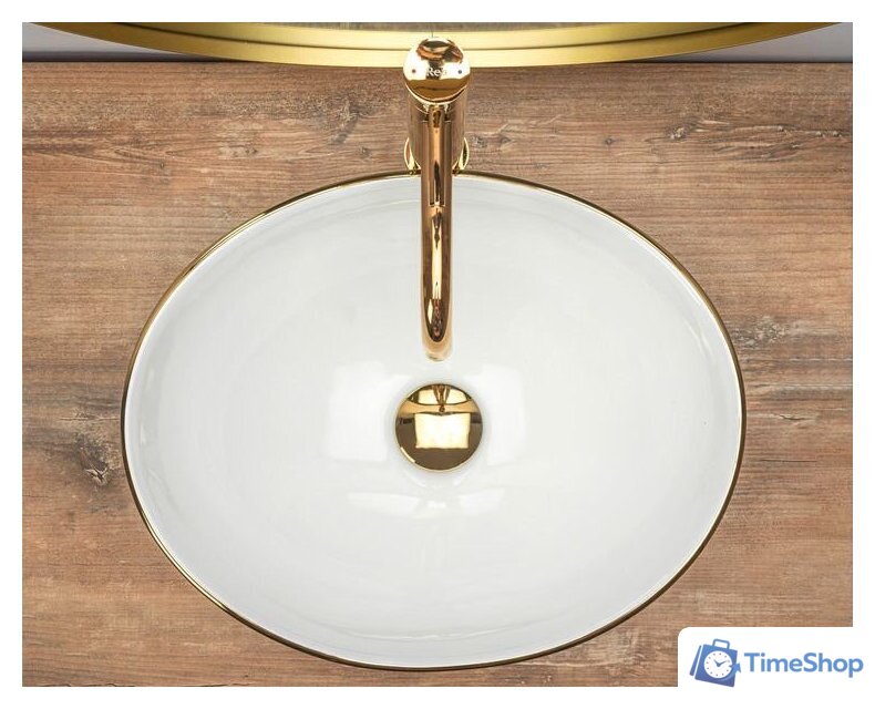 Умывальник Rea Sofia (белый/золотистый) - Изображение №5 — Интернет-магазин Time-Shop