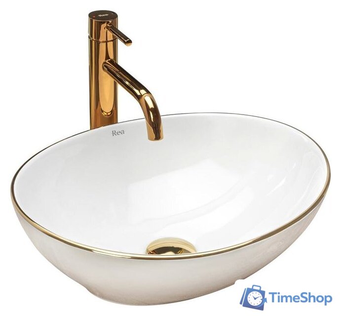 Умывальник Rea Sofia (белый/золотистый) - Изображение №1 — Интернет-магазин Time-Shop