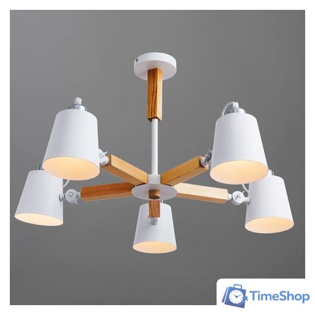 Люстра средней высоты Arte Lamp Oscar A7141PL-5WH - Изображение №2 — Интернет-магазин Time-Shop
