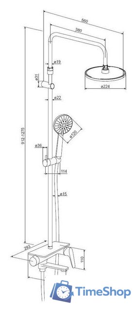 Душевая система  Damixa Jupiter 977730300 - Изображение №6 — Интернет-магазин Time-Shop