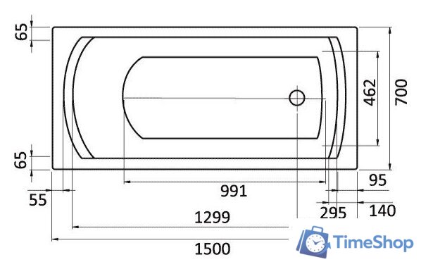 Ванна Santek Монако 150x70 1WH111976 (с каркасом и экраном) - Изображение №3 — Интернет-магазин Time-Shop