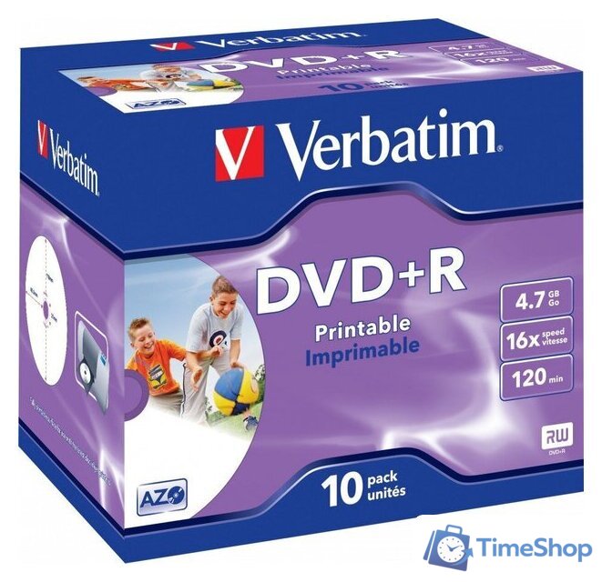 DVD+R диск Verbatim 4.7Gb 16x 43508 (10 шт.) - Изображение №1 — Интернет-магазин Time-Shop