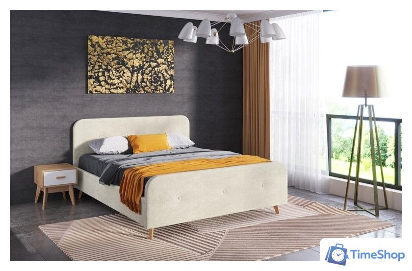 Кровать Мебельград Сиерра с ортопедическим основанием 90x200 (торонто светло-бежевый) - Изображение №2 — Интернет-магазин Time-Shop