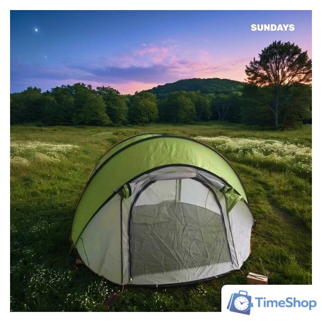 Кемпинговая палатка Sundays ZC-TT102-3 (зеленый/светло-серый) - Изображение №5 — Интернет-магазин Time-Shop
