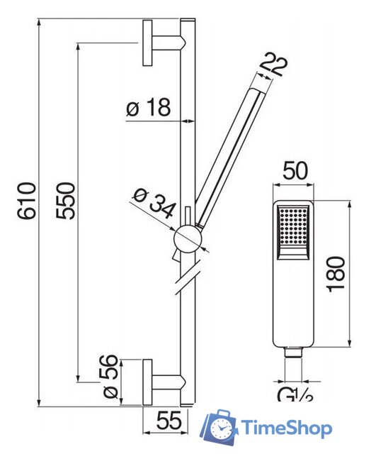Душевой гарнитур  Nobili AD140/53CR - Изображение №2 — Интернет-магазин Time-Shop
