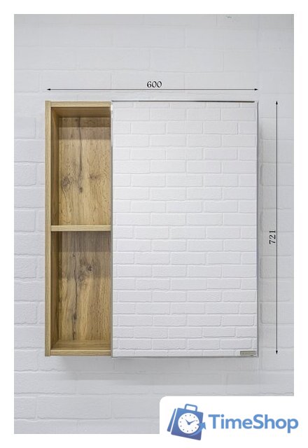  Домино Шкаф с зеркалом для ванной Craft 60 - Изображение №6 — Интернет-магазин Time-Shop