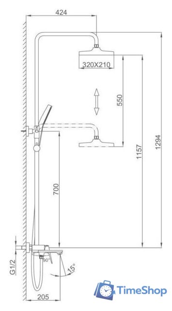 Душевая система  FRAP F2487 - Изображение №4 — Интернет-магазин Time-Shop