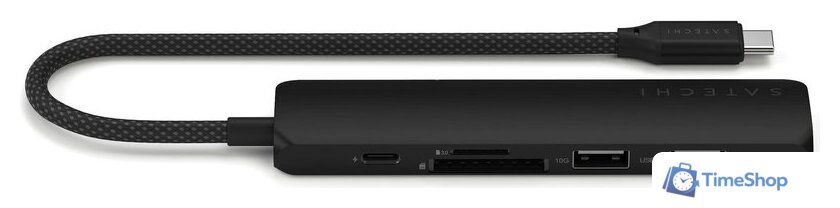 Док-станция Satechi 6-in-1 USB-C Slim Multiport Adapter ST-P6SK (черный) - Изображение №2 — Интернет-магазин Time-Shop