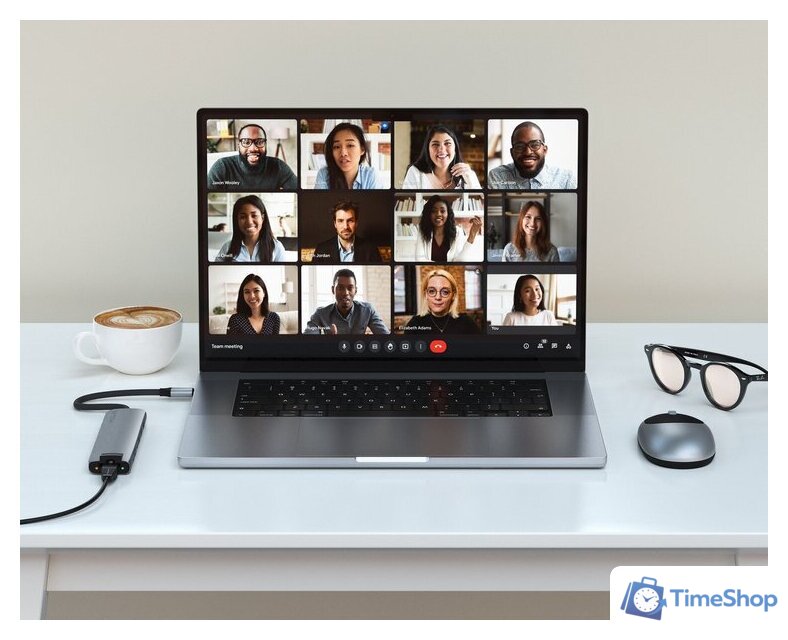 Док-станция Satechi 6-in-1 USB-C Slim Multiport Adapter ST-P6SK (черный) - Изображение №4 — Интернет-магазин Time-Shop