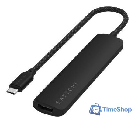 Док-станция Satechi 6-in-1 USB-C Slim Multiport Adapter ST-P6SK (черный) - Изображение №1 — Интернет-магазин Time-Shop