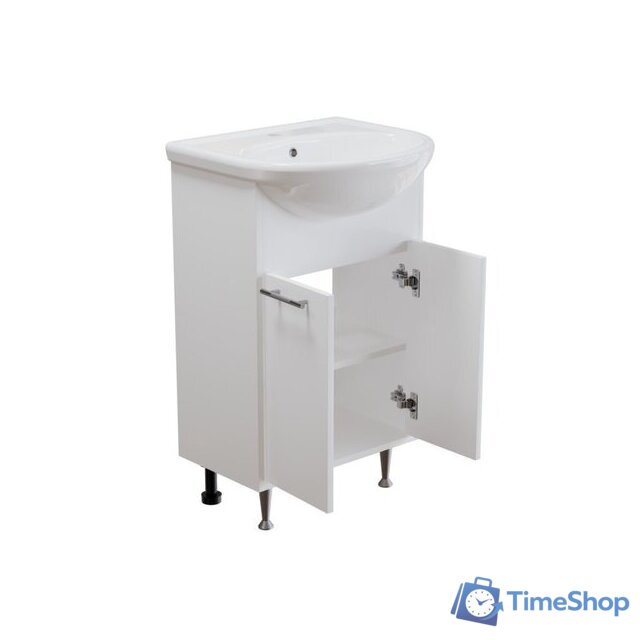  Mixline Тумба с умывальником АлАн-55 554982 + Уют 55 (белый) - Изображение №3 — Интернет-магазин Time-Shop