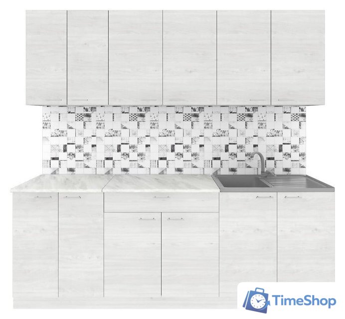 Готовая кухня Агута Альфа 2.2 (скандинавское дерево/скандинавское дерево/опал светлый) - Изображение №1 — Интернет-магазин Time-Shop