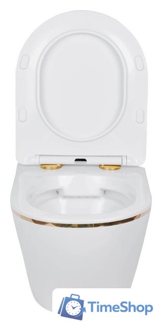 Унитаз подвесной Roxen Antares Gold в комплекте с инсталляцией StounFix Dual Fresh 6 в 1 968092 (кнопка: золото глянцевое ) - Изображение №6 — Интернет-магазин Time-Shop