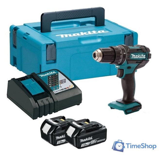 Ударная дрель-шуруповерт Makita DHP482RFJ (с 2-мя АКБ, кейс) - Изображение №1 — Интернет-магазин Time-Shop