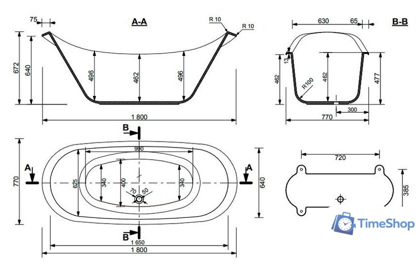 Ванна Эстет Скарлетт 180x77 [2-0013] - Изображение №6 — Интернет-магазин Time-Shop