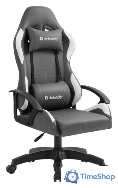 Игровое (геймерское) кресло Defender Chromos (серый/белый) - Изображение №1 — Интернет-магазин Time-Shop